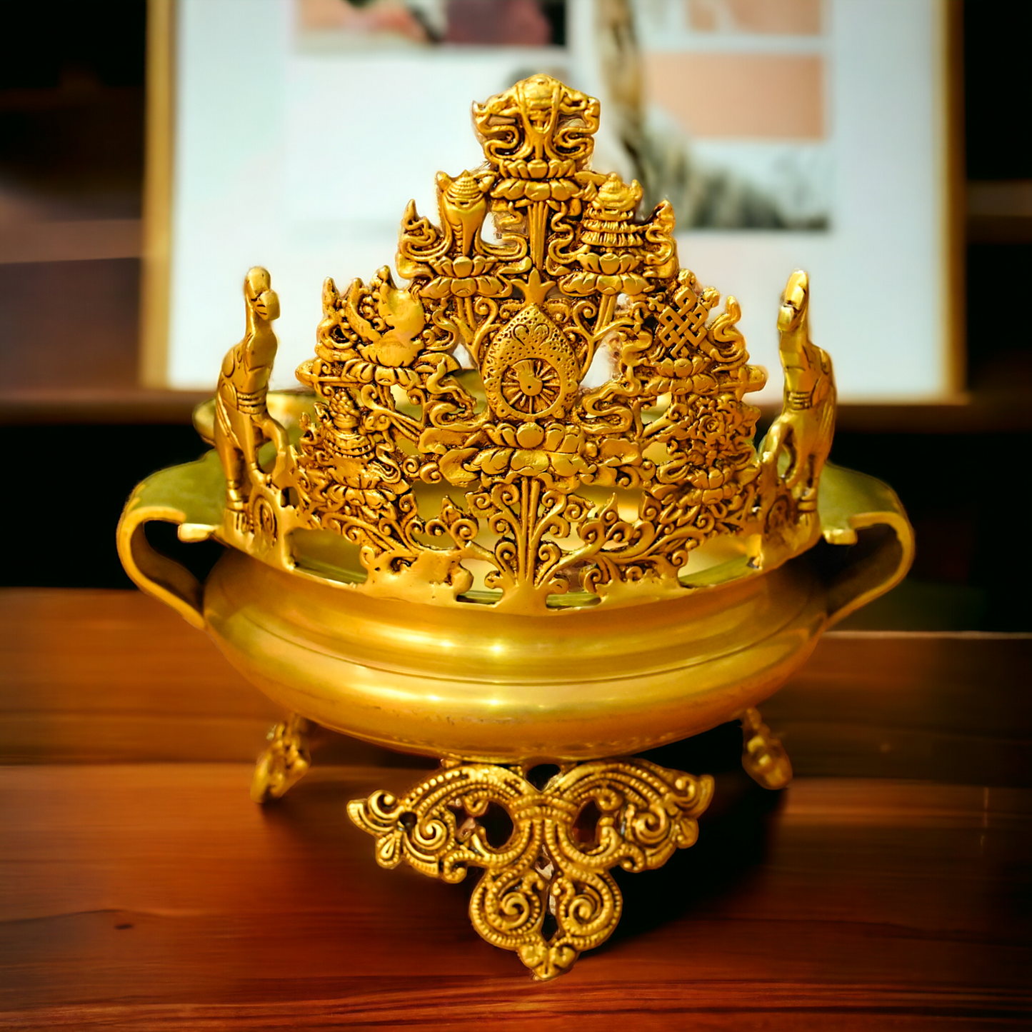 Buy Solid Brass Urli With Bells - 13.5 inches Height Nikuressence