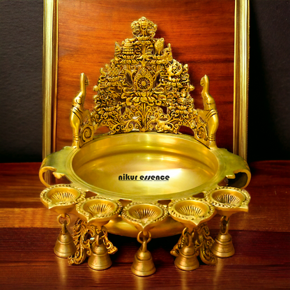 Buy Solid Brass Urli With Bells - 13.5 inches Height Nikuressence