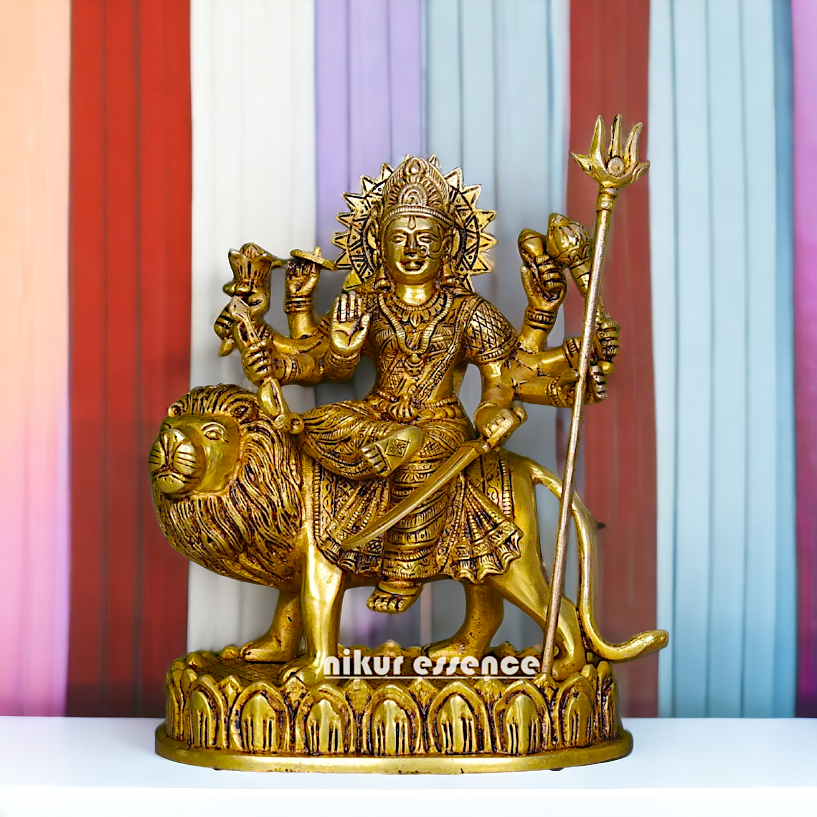 Buy Online Durga Maa Sitting on Lion - 9.6 inches Height Nikuressence