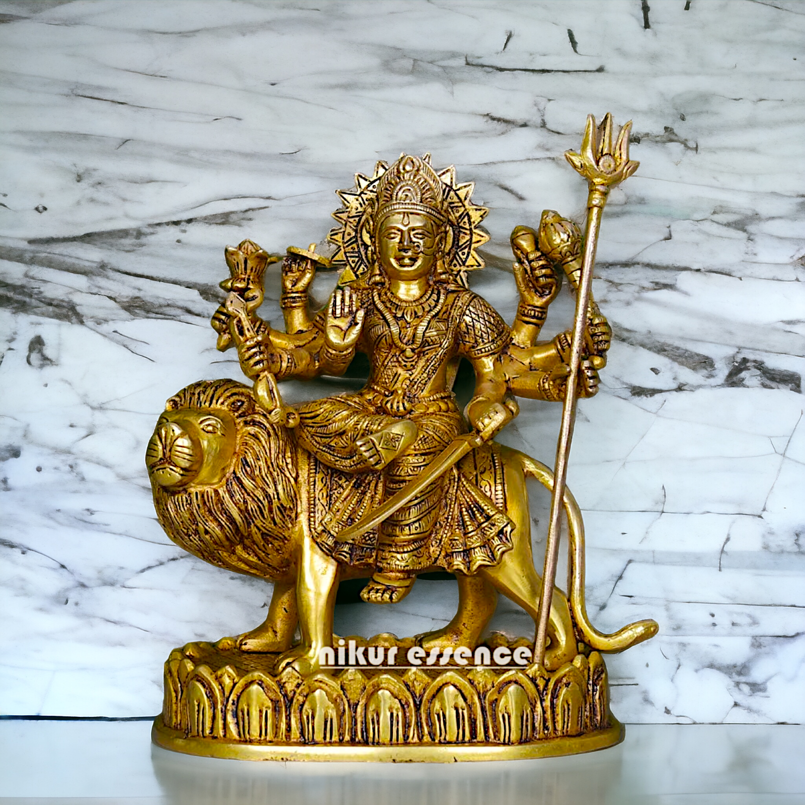 Buy Online Durga Maa Sitting on Lion - 9.6 inches Height Nikuressence