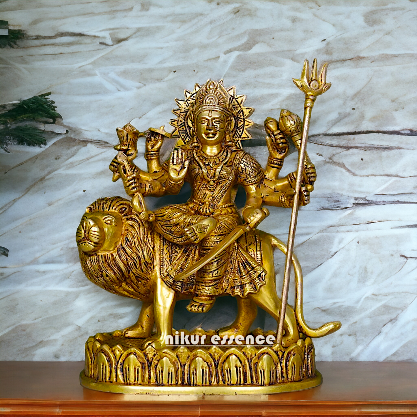 Buy Online Durga Maa Sitting on Lion - 9.6 inches Height Nikuressence
