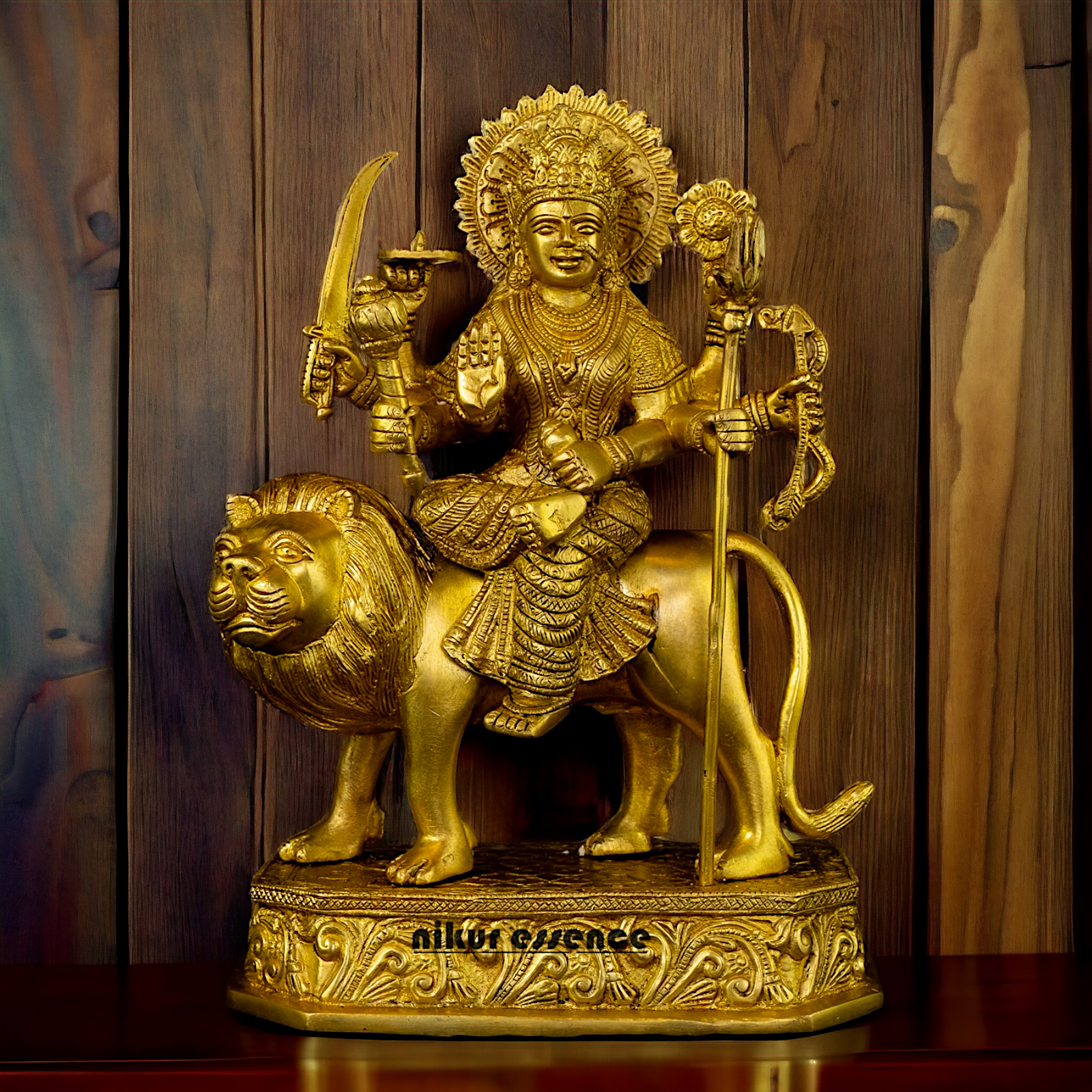 Superfine Brass Beautiful Sherawali Durga Maa - 31 cm Nikuressence