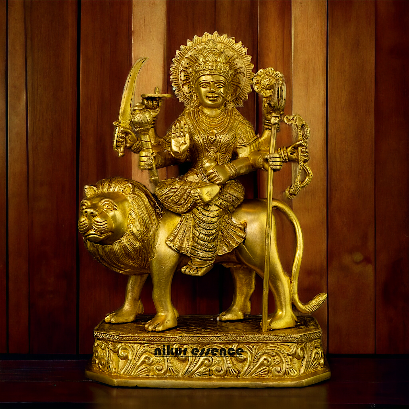 Superfine Brass Beautiful Sherawali Durga Maa - 31 cm Nikuressence