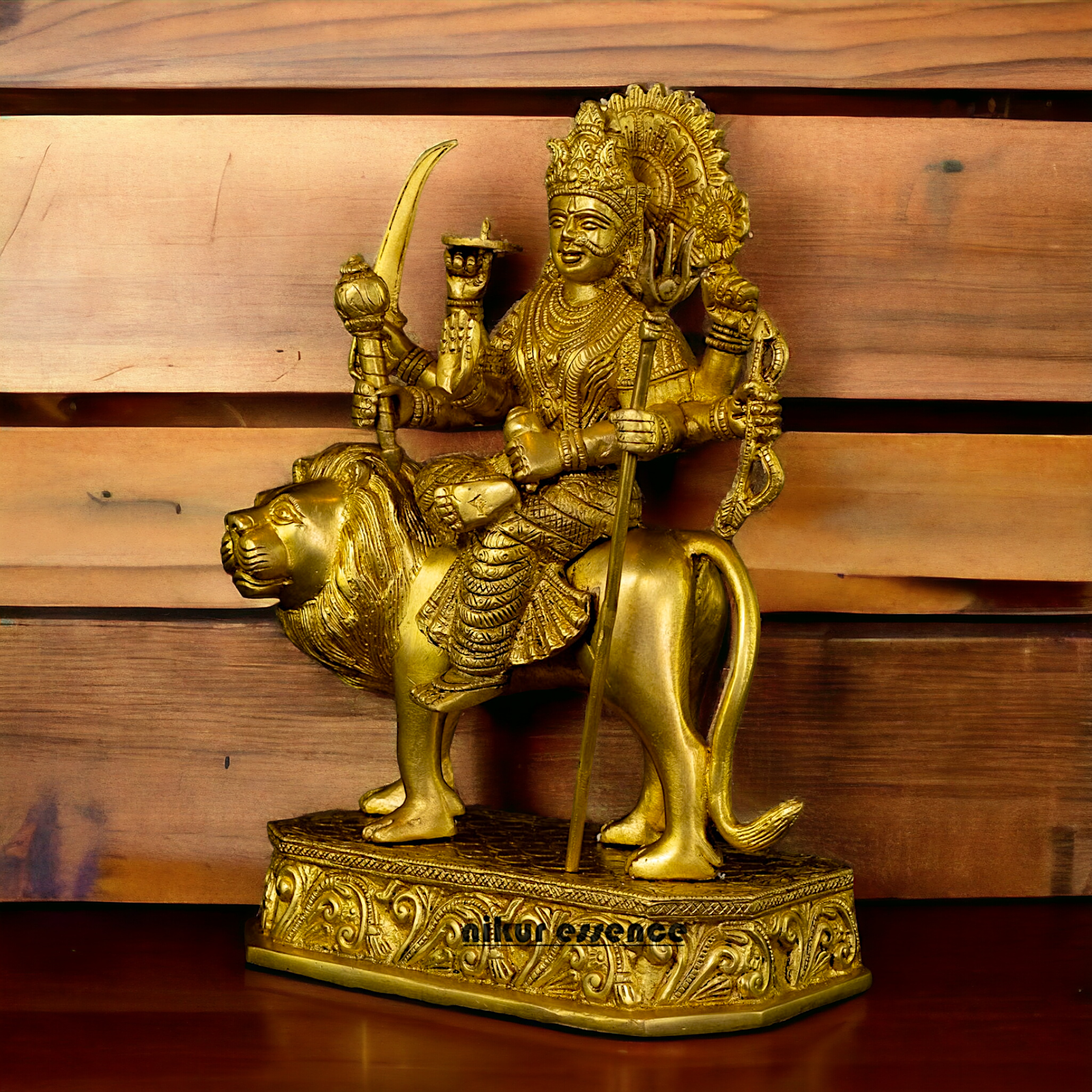 Superfine Brass Beautiful Sherawali Durga Maa - 31 cm Nikuressence
