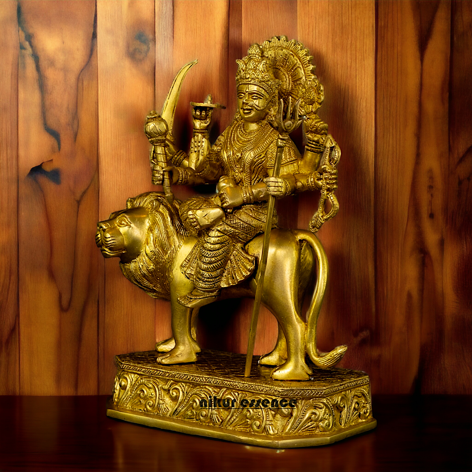 Superfine Brass Beautiful Sherawali Durga Maa - 31 cm Nikuressence