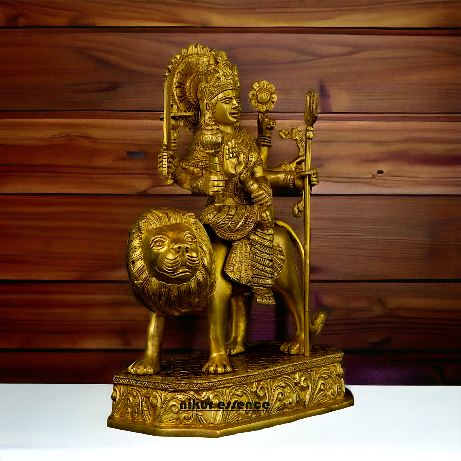 Superfine Brass Beautiful Sherawali Durga Maa - 31 cm Nikuressence