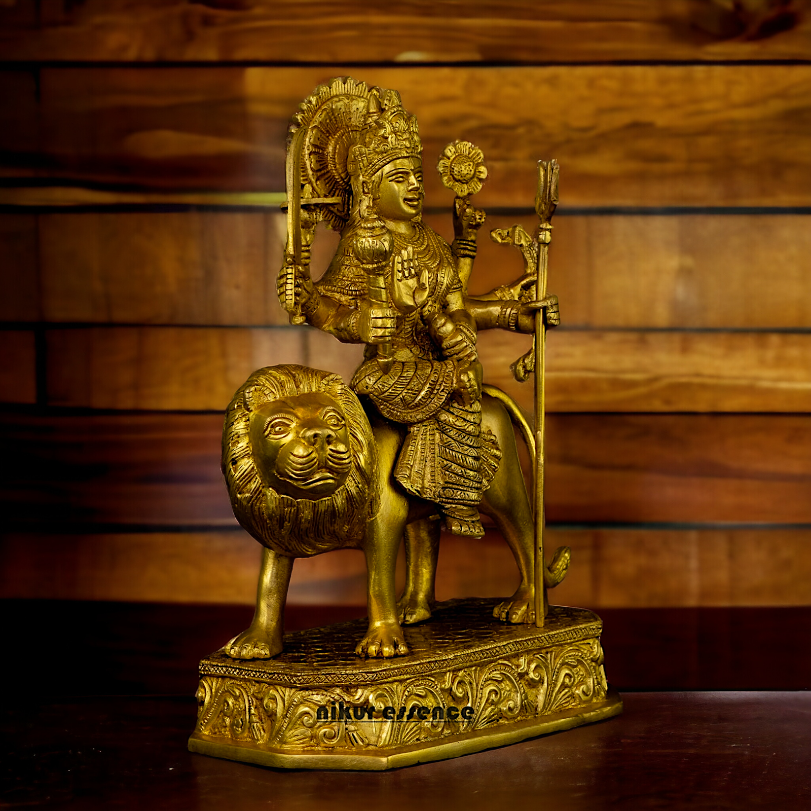 Superfine Brass Beautiful Sherawali Durga Maa - 31 cm Nikuressence