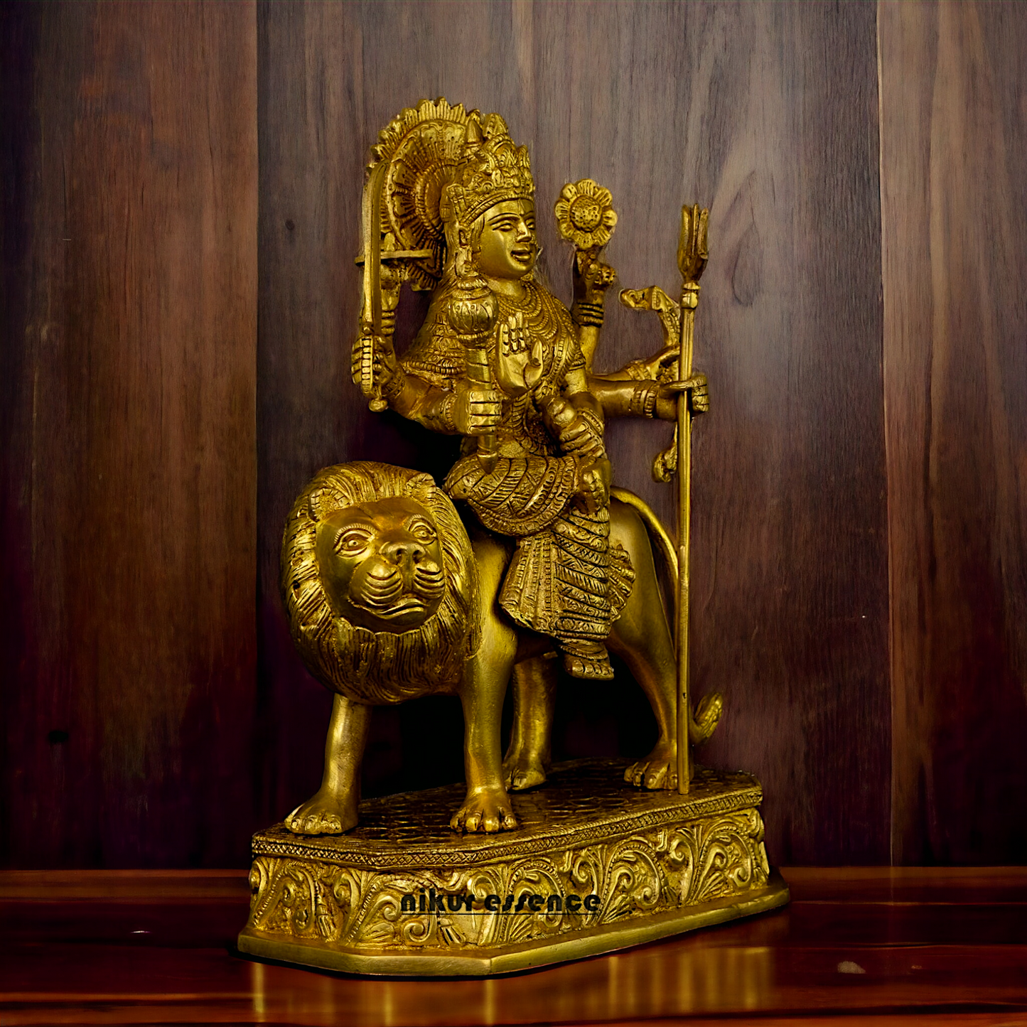 Superfine Brass Beautiful Sherawali Durga Maa - 31 cm Nikuressence