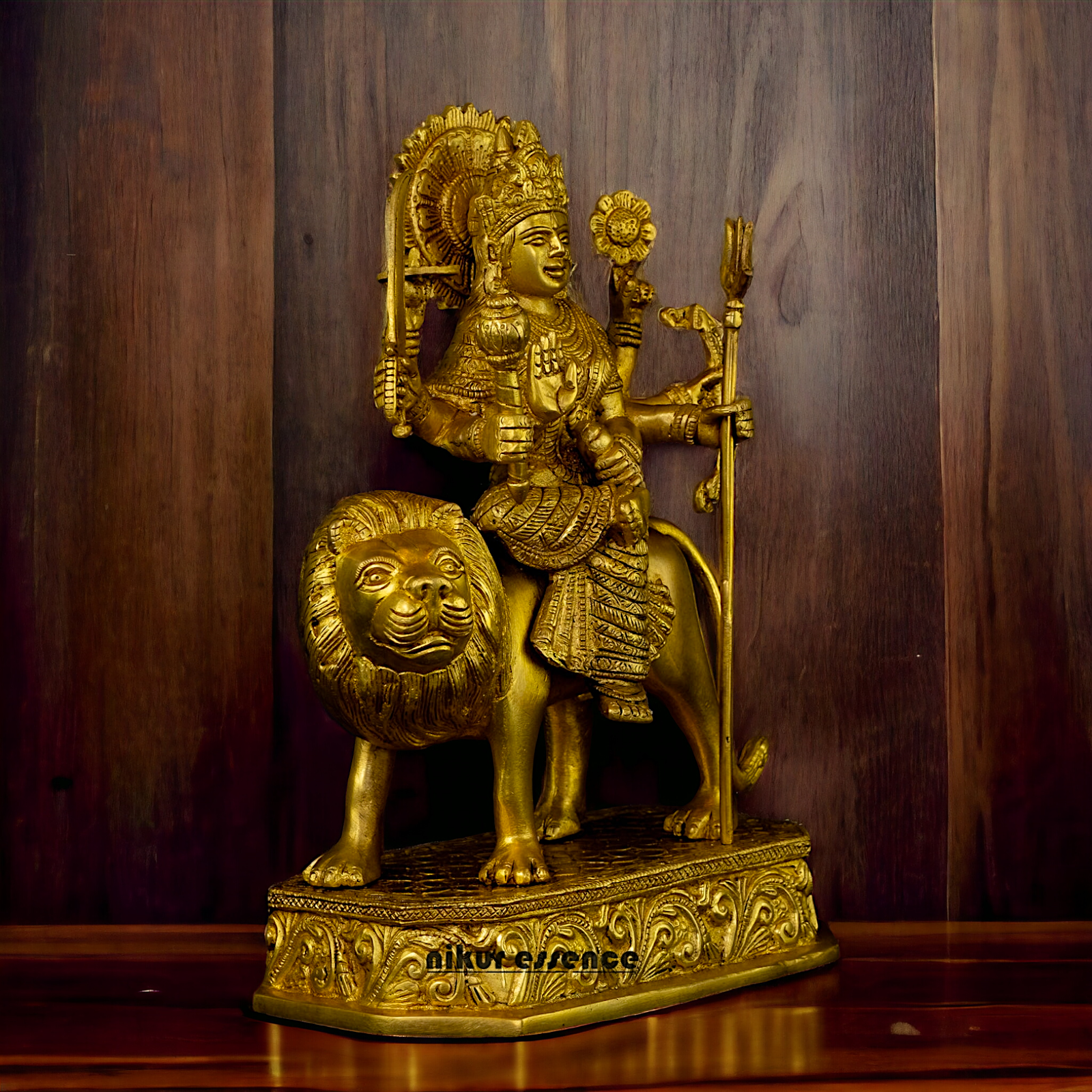 Superfine Brass Beautiful Sherawali Durga Maa - 31 cm Nikuressence