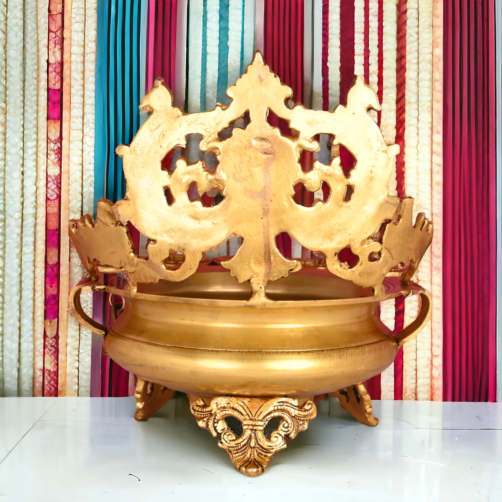 Online Pure Brass Urli Diya with Bells - 11.5 inch Nikuressence