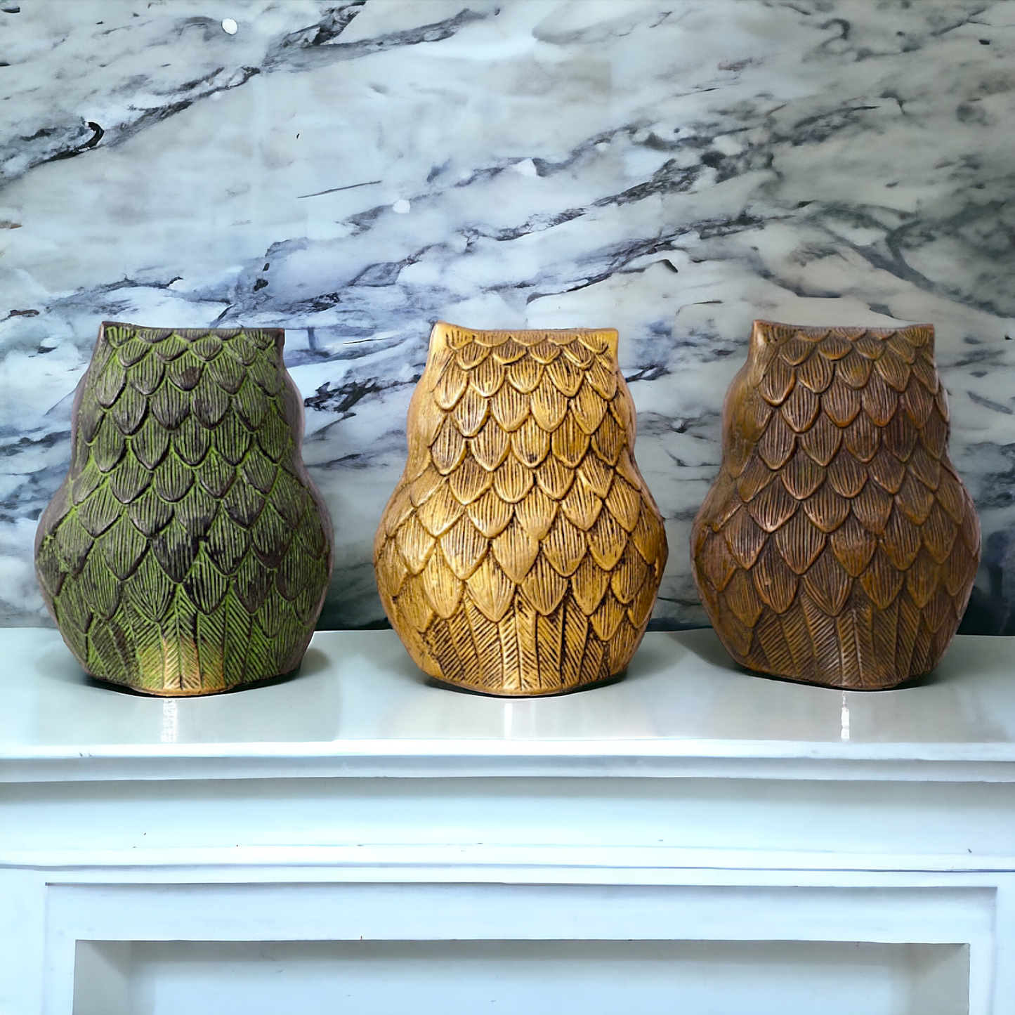 Buy Brass 3 Pair Beautiful Owls statue - 8.89 cm Nikuressence