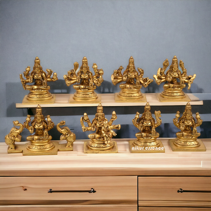 Buy Ashtalakshmi in Brass - 3.5 inch Nikuressence