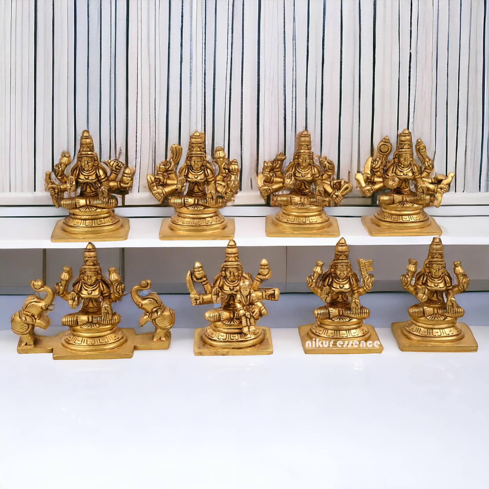 Buy Ashtalakshmi in Brass - 3.5 inch Nikuressence