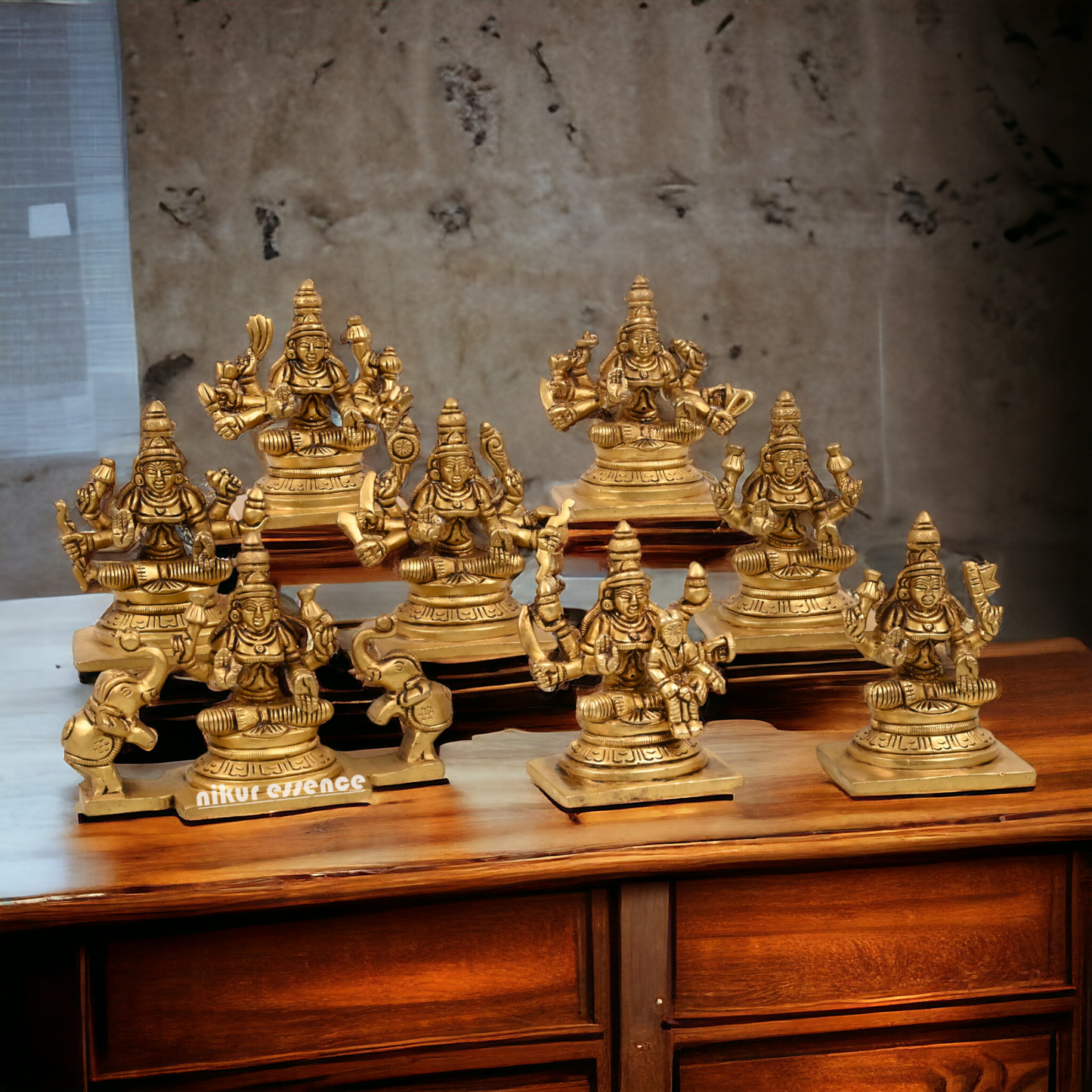 Buy Ashtalakshmi in Brass - 3.5 inch Nikuressence