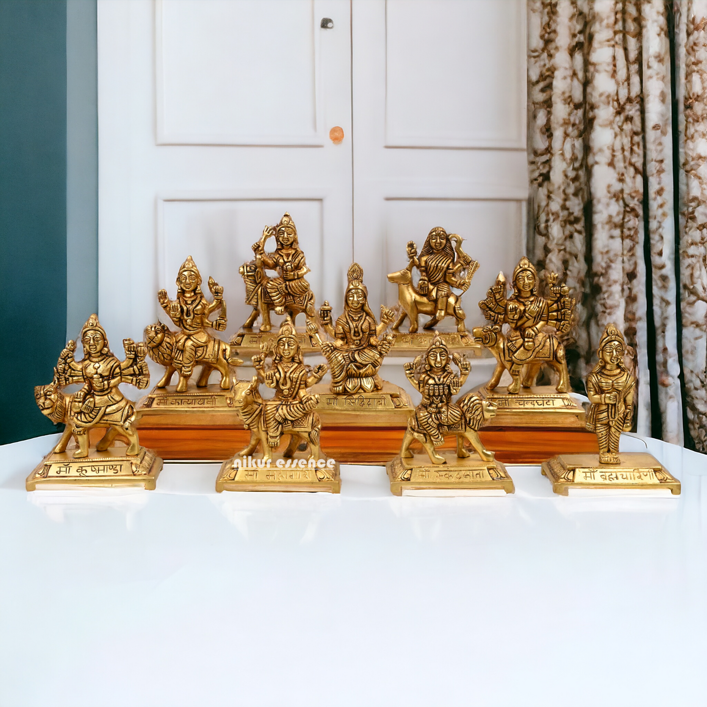Pure Brass Navdurga idols Set -buy now Nikuressence
