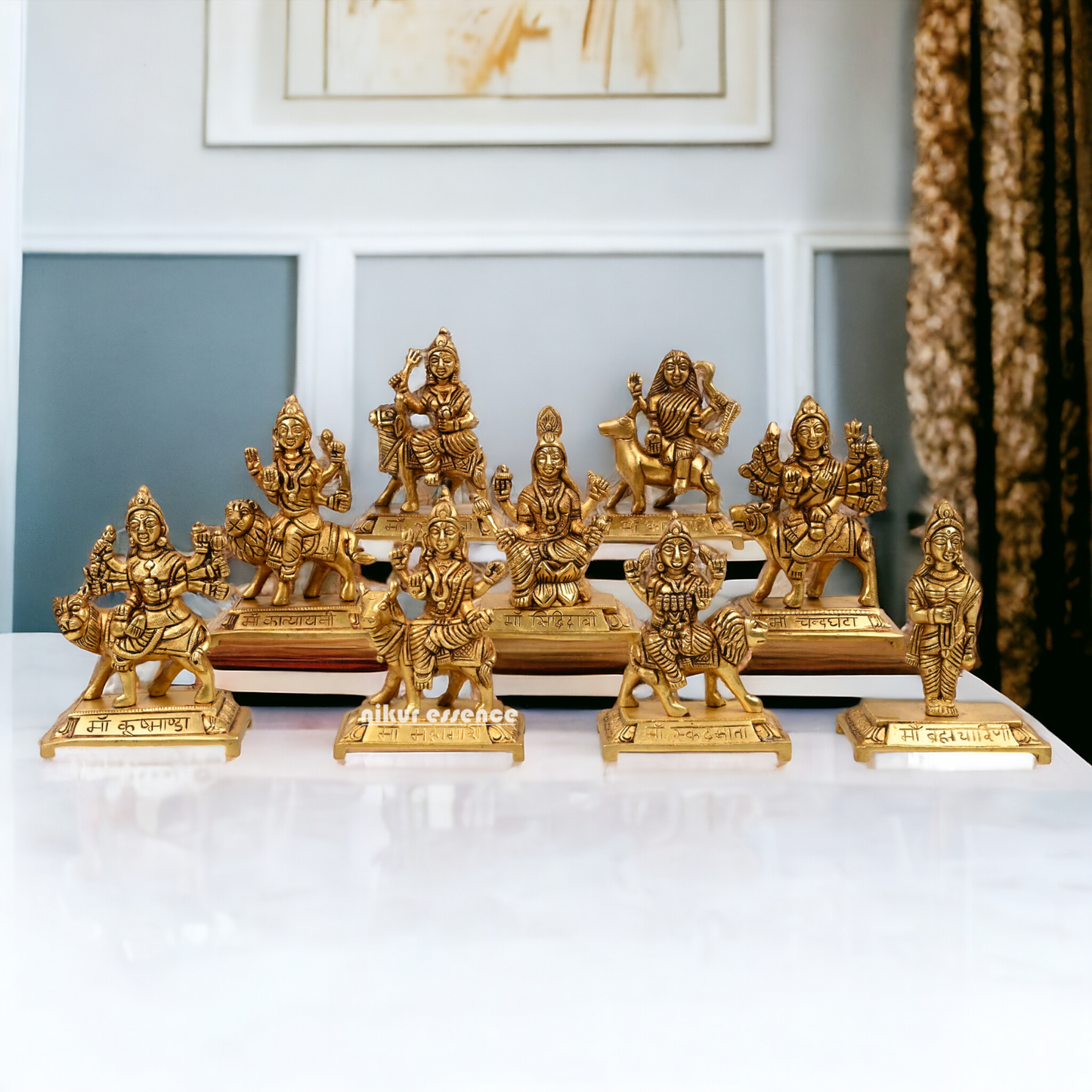 Pure Brass Navdurga idols Set -buy now Nikuressence