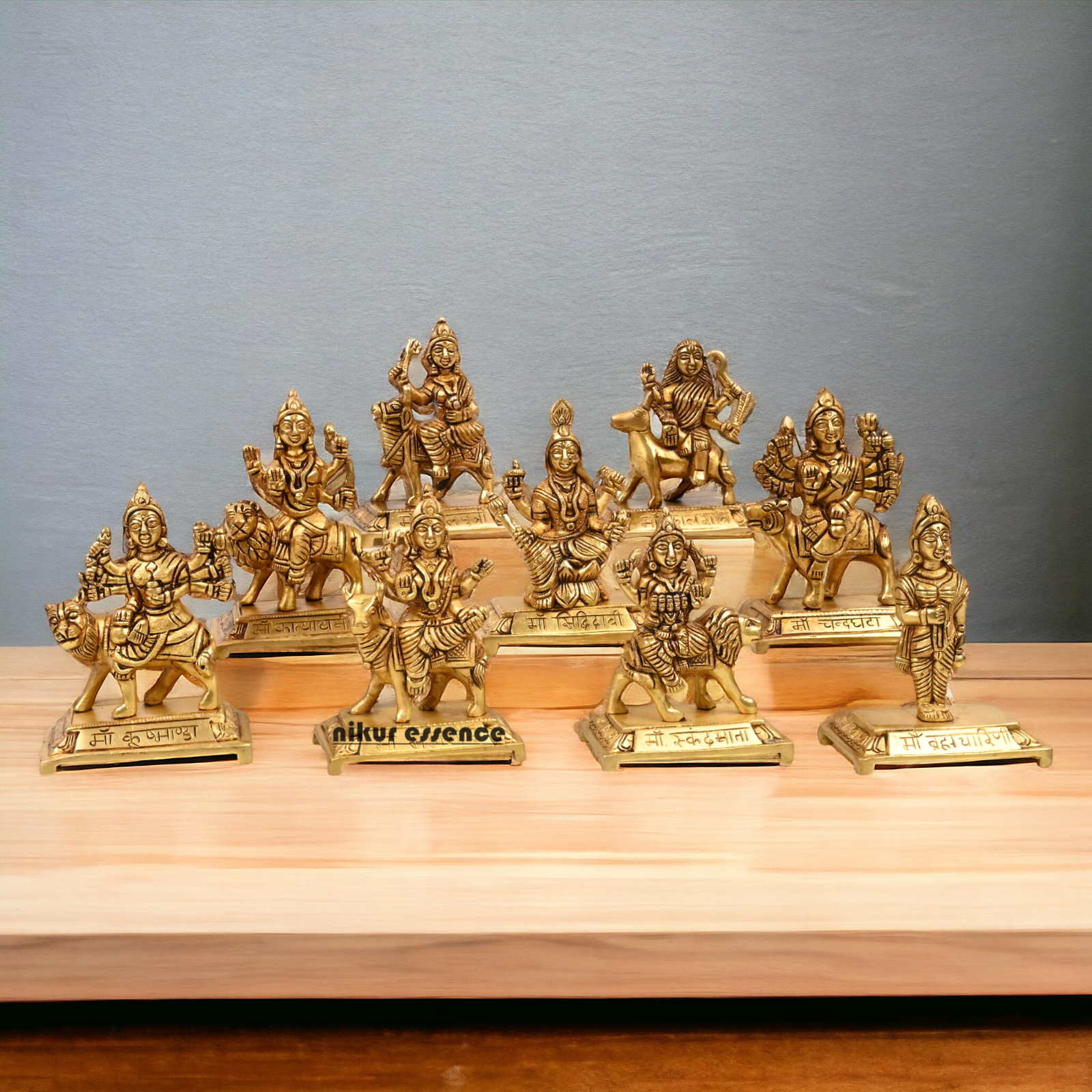 Pure Brass Navdurga idols Set -buy now Nikuressence