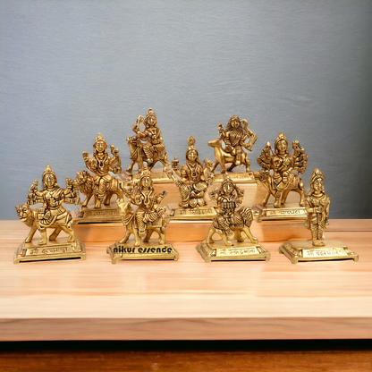 Pure Brass Navdurga idols Set -buy now Nikuressence
