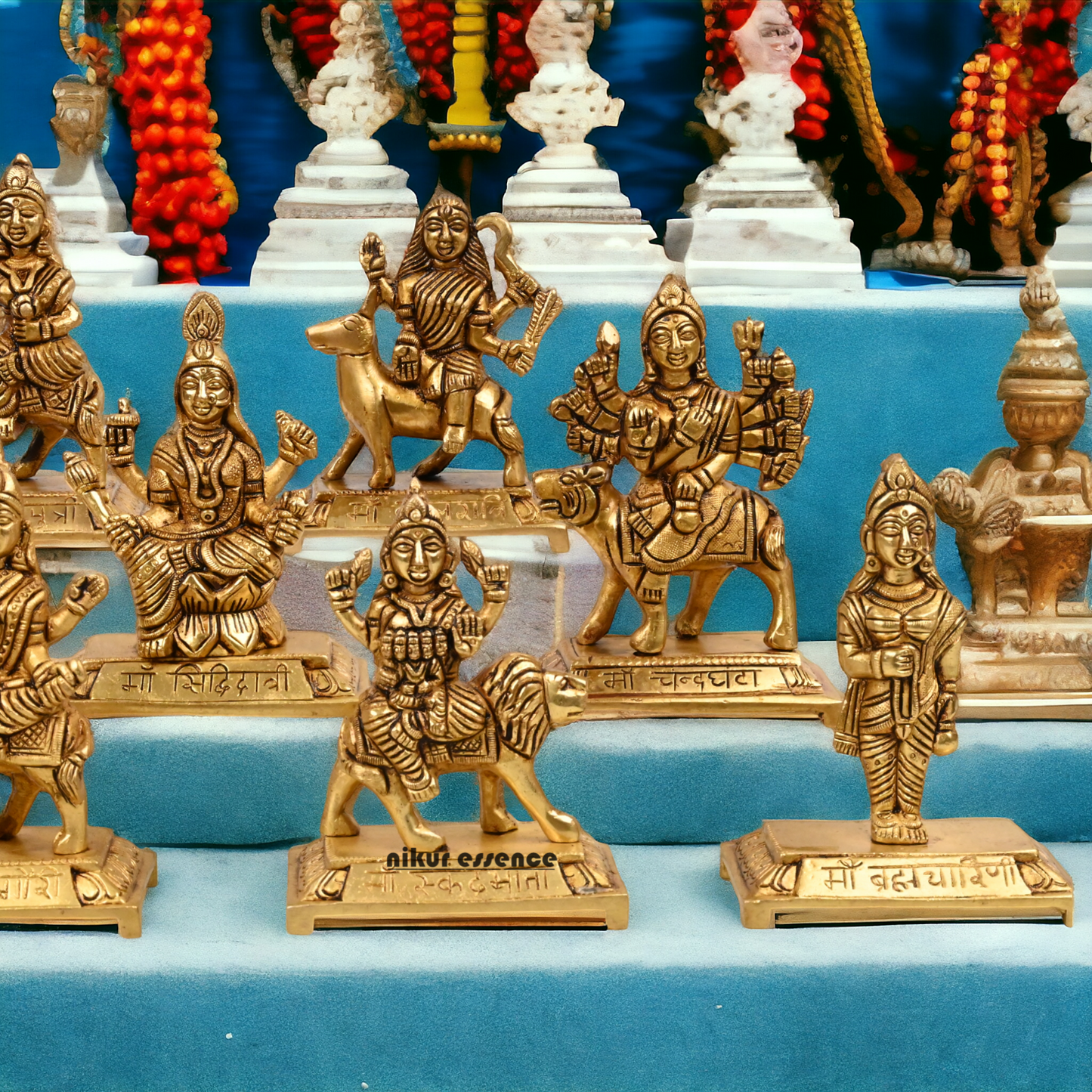 Pure Brass Navdurga idols Set -buy now Nikuressence