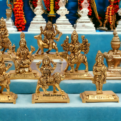 Pure Brass Navdurga idols Set -buy now Nikuressence