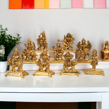 Pure Brass Navdurga idols Set -buy now Nikuressence