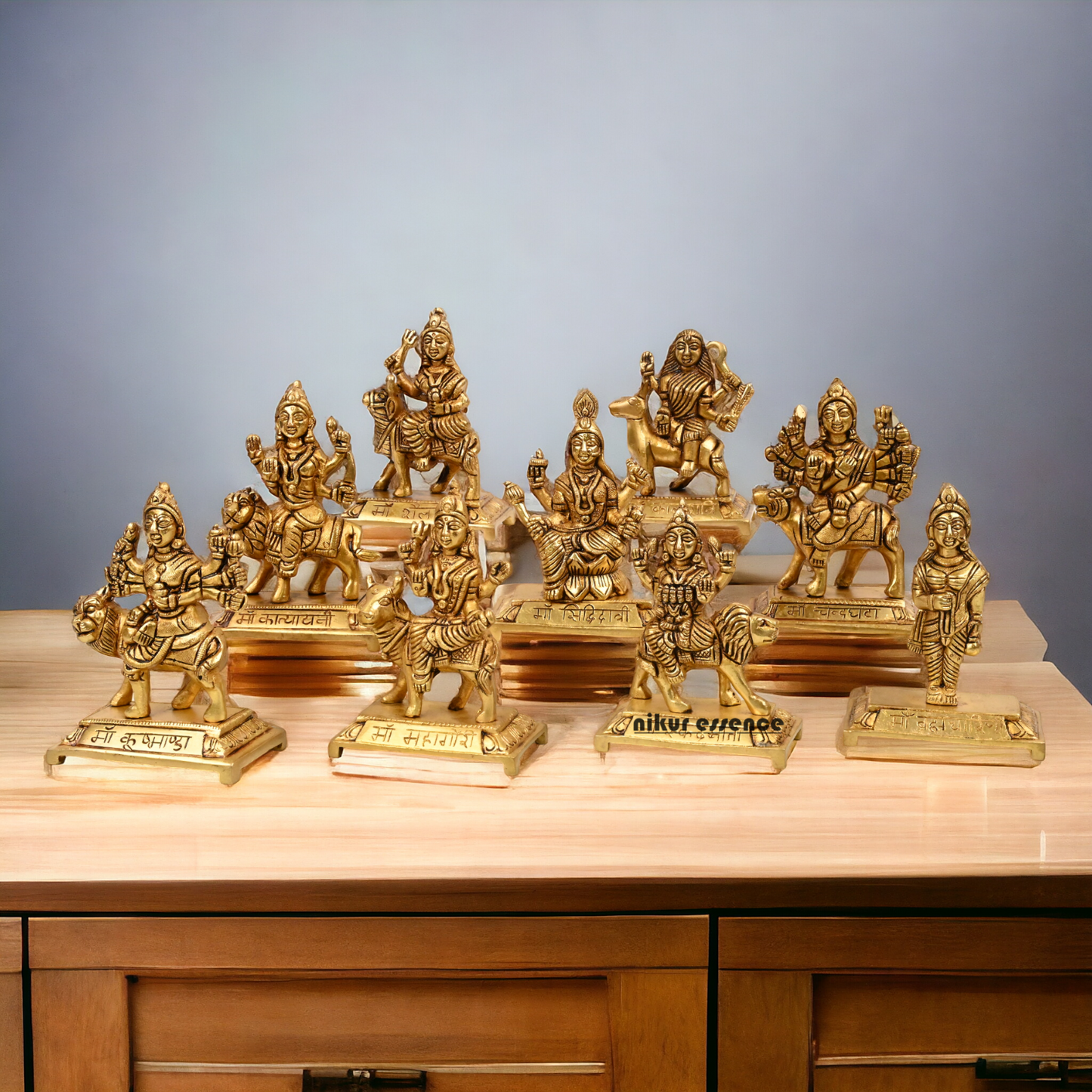 Pure Brass Navdurga idols Set -buy now Nikuressence