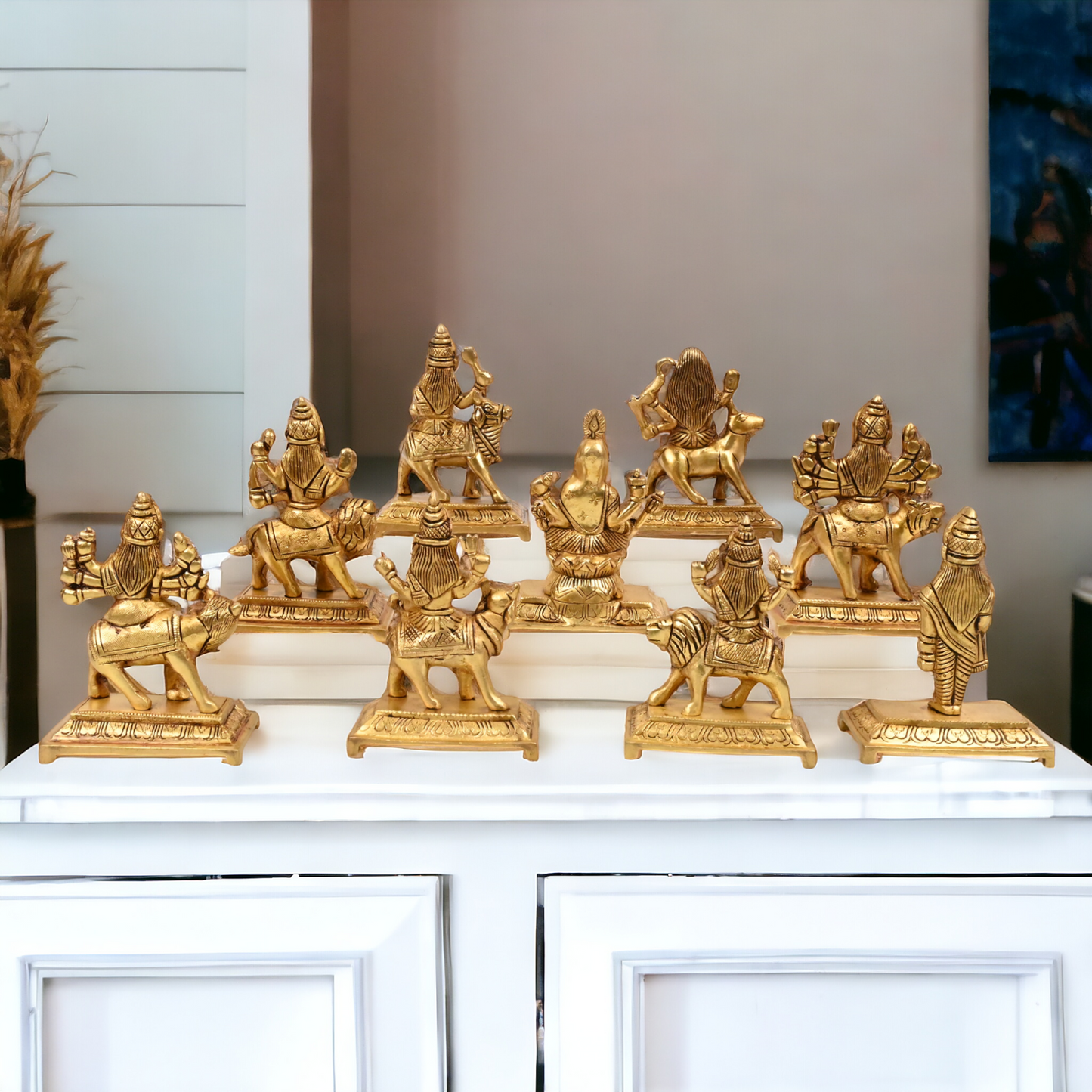 Pure Brass Navdurga idols Set -buy now Nikuressence