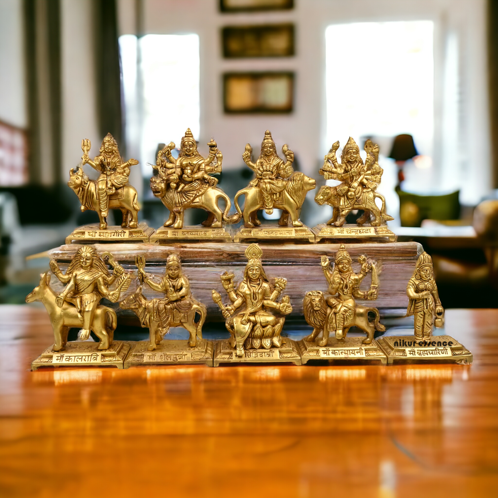 Brass Navdurga idols Set Superfine quality - 6 inch Nikuressence