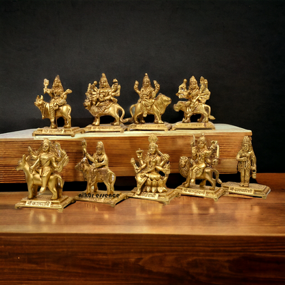 Brass Navdurga idols Set Superfine quality - 6 inch Nikuressence