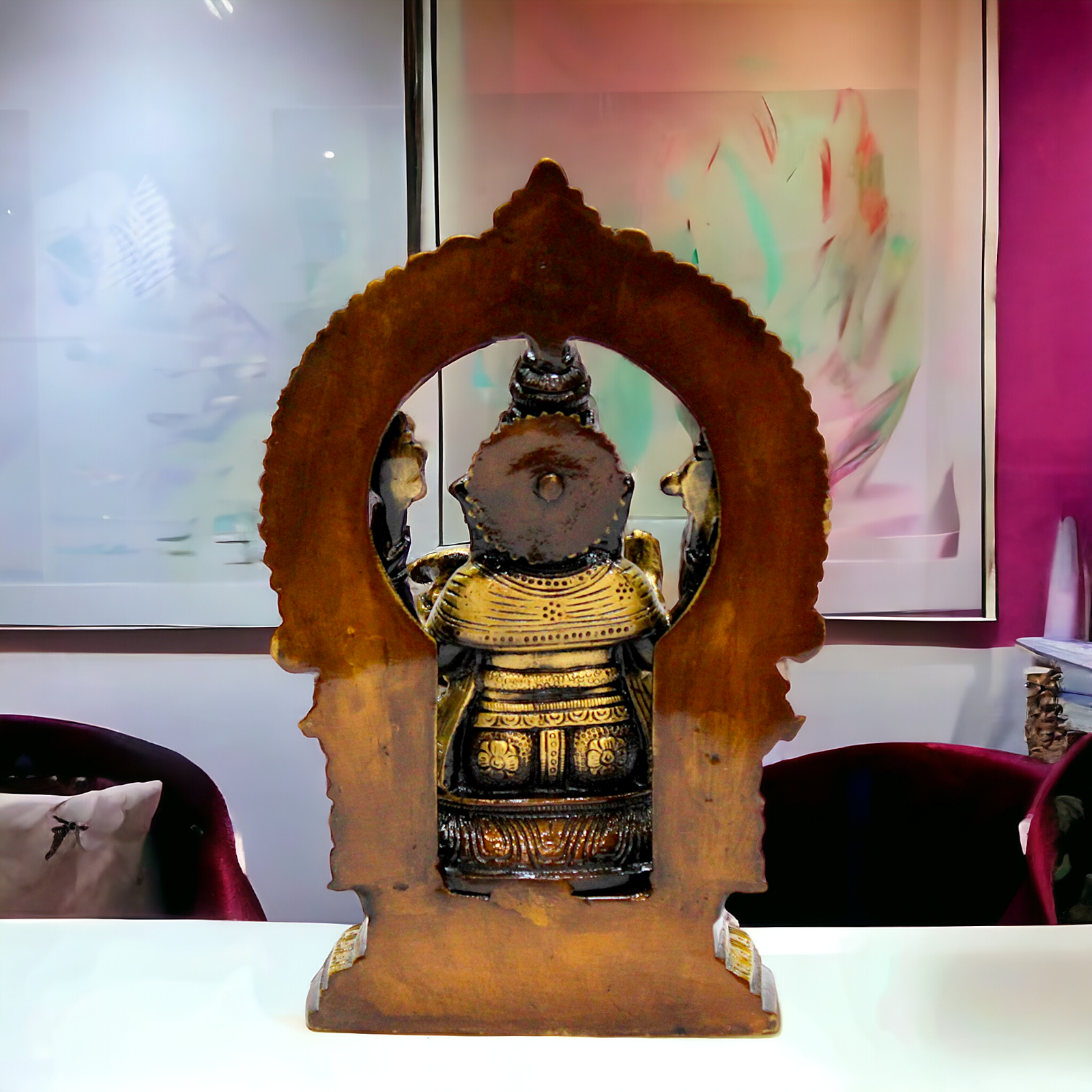 Goddess Brass Lakshmi Ganesh Sitting Beautiful Idol - 9.75 inches Nikuressence