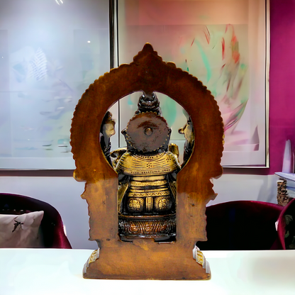 Goddess Brass Lakshmi Ganesh Sitting Beautiful Idol - 9.75 inches Nikuressence