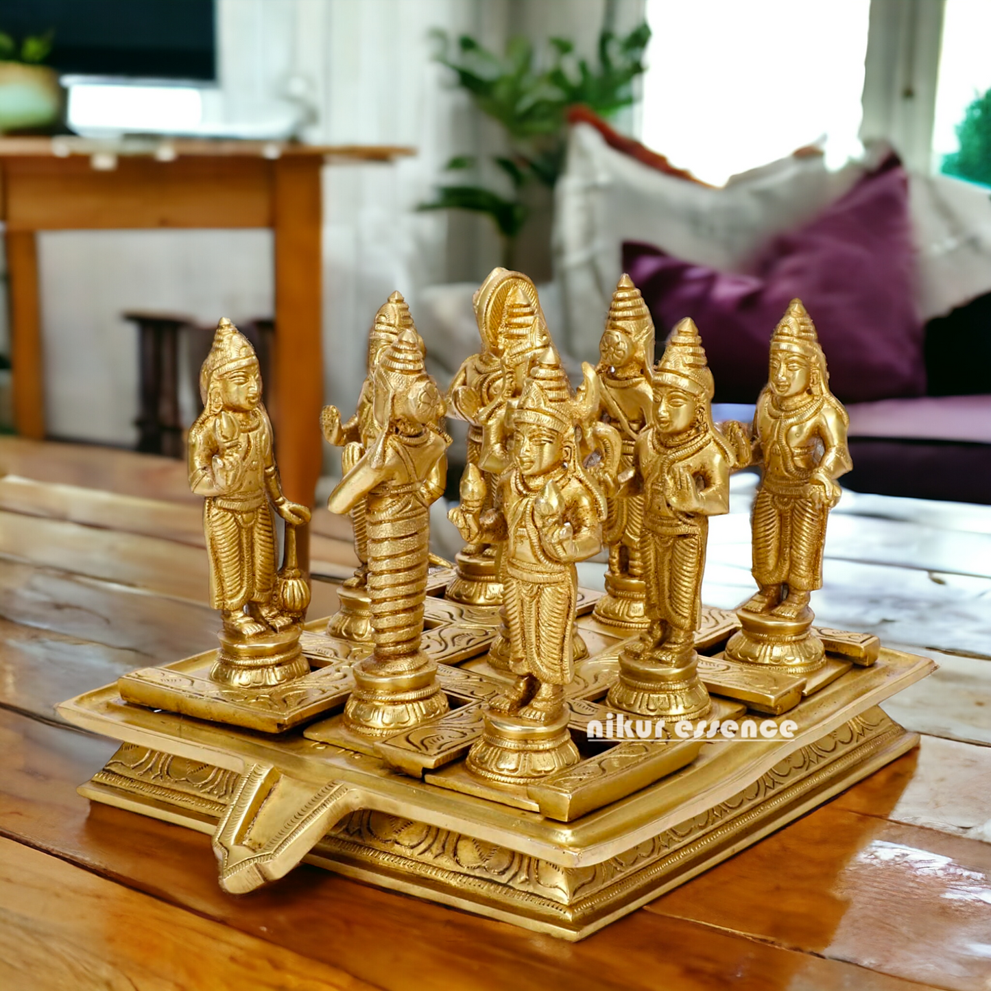 Buy Navagraha Solid Brass Pooja Idol- 10 inches Nikuressence