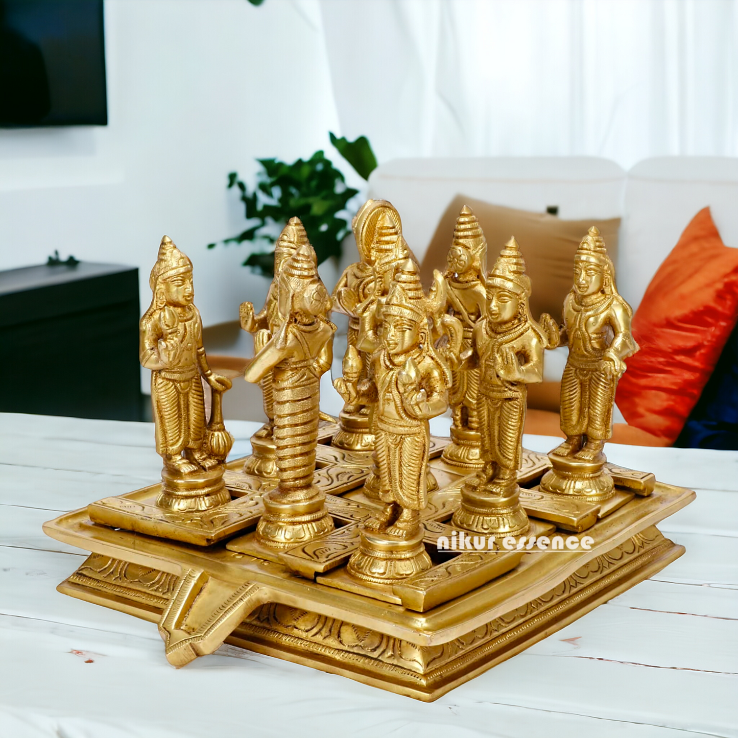 Buy Navagraha Solid Brass Pooja Idol- 10 inches Nikuressence