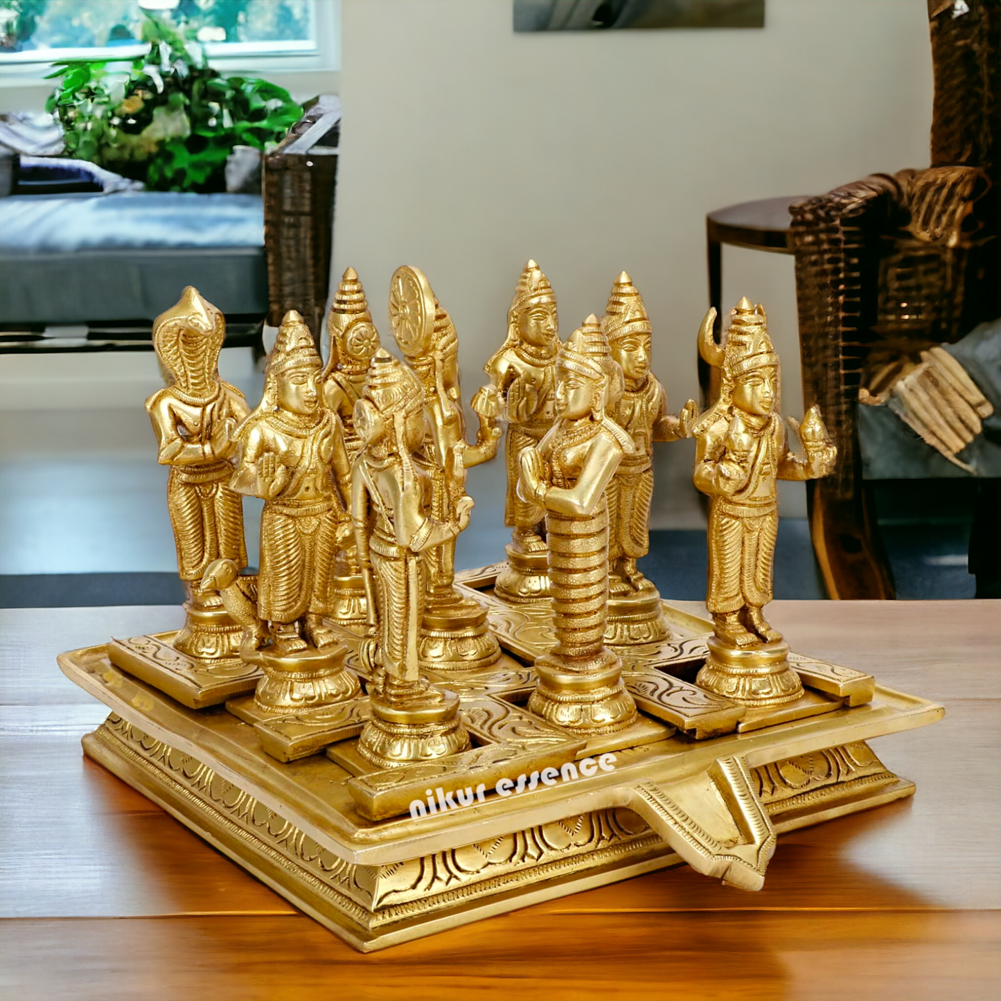 Buy Navagraha Solid Brass Pooja Idol- 10 inches Nikuressence