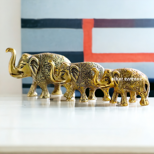 Pure almunium Elephant 3 Set Idol - 4 inch Nikuressence