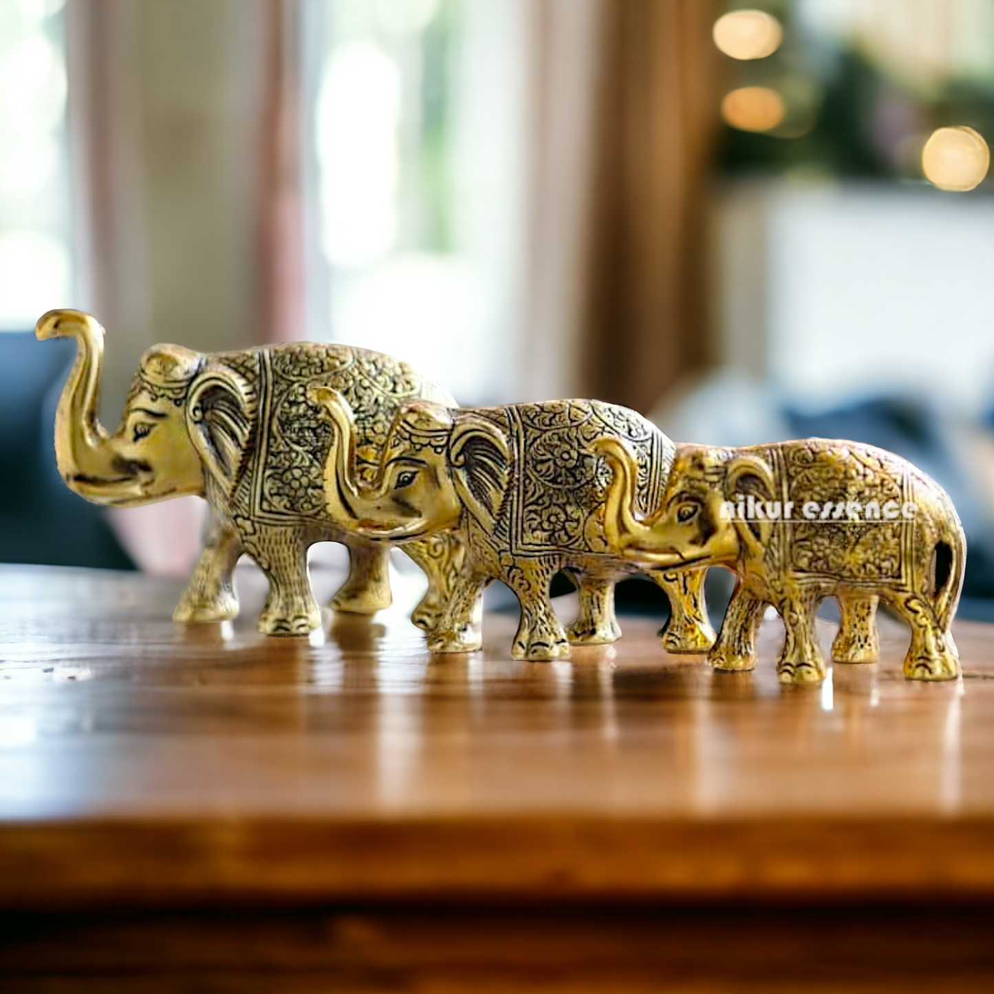 Pure almunium Elephant 3 Set Idol - 4 inch Nikuressence