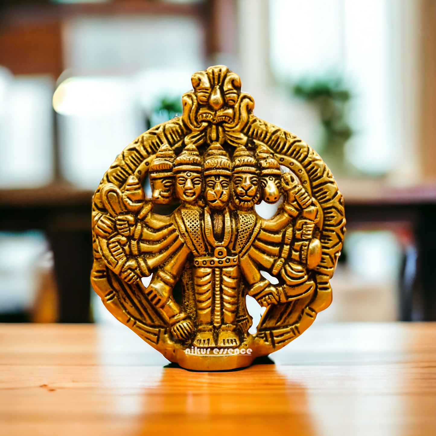 Antique Brass Panchmukhi Hanuman wall Hanging idol - 4 inches Nikuressence