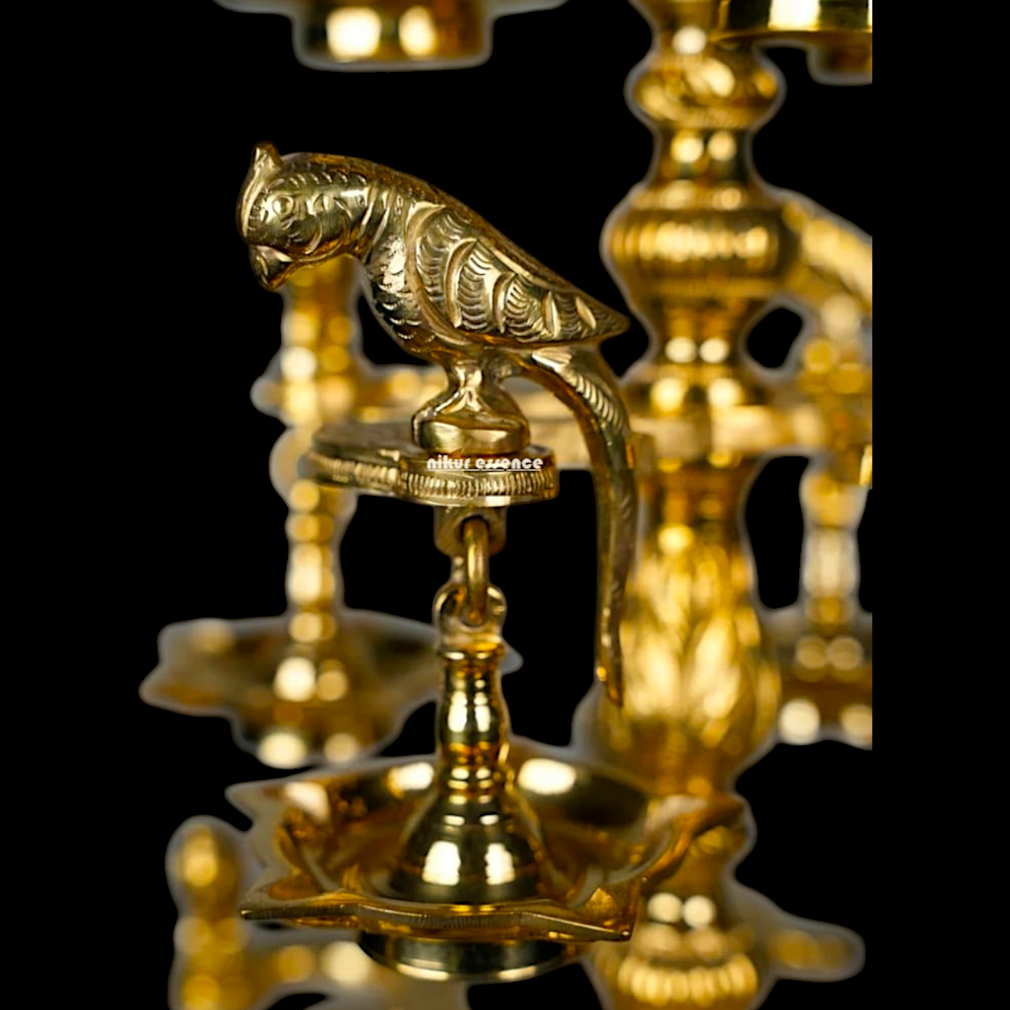 Large Peacock Diya Lamps Pure Brass - 36 inches Nikuressence