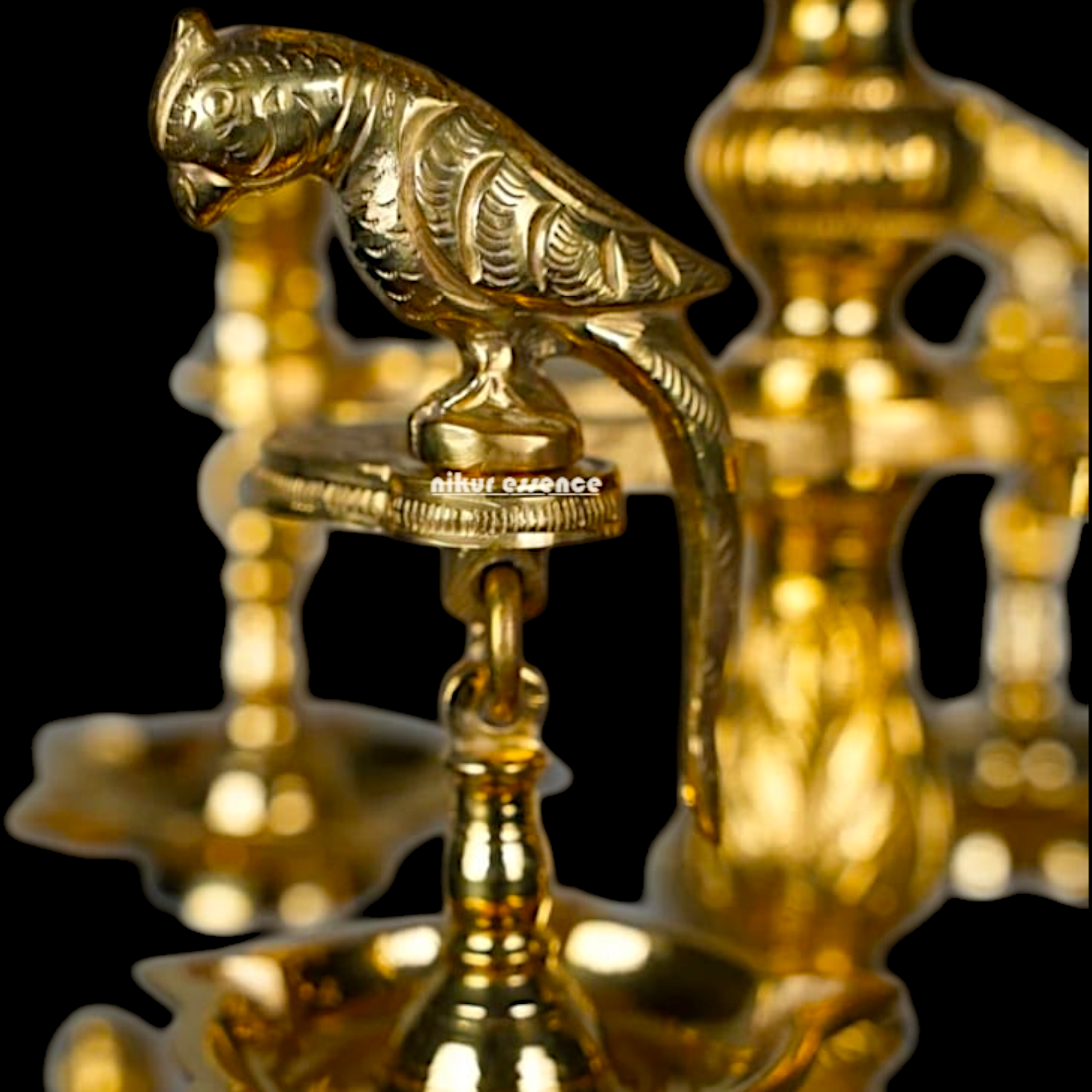 Large Peacock Diya Lamps Pure Brass - 36 inches Nikuressence
