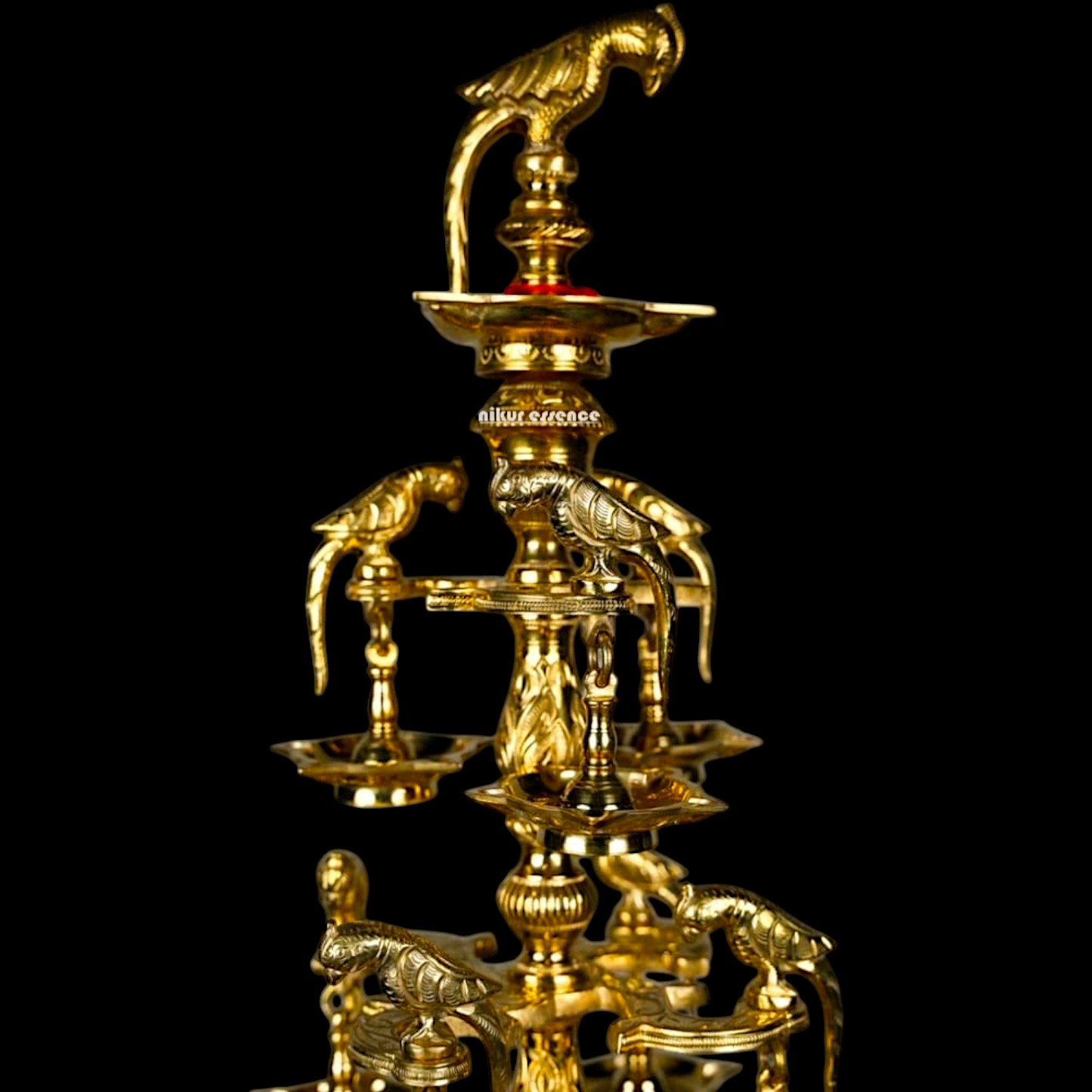 Large Peacock Diya Lamps Pure Brass - 36 inches Nikuressence