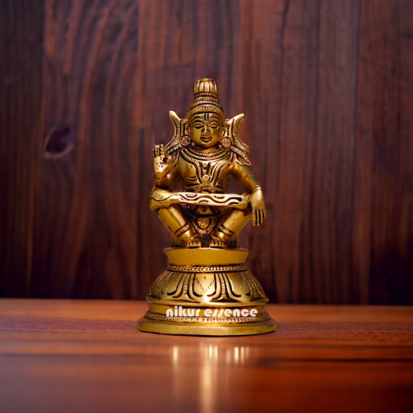Brass Ayyappa Swamy Kartikeya brass idol - 6.1 Inches Nikuressence