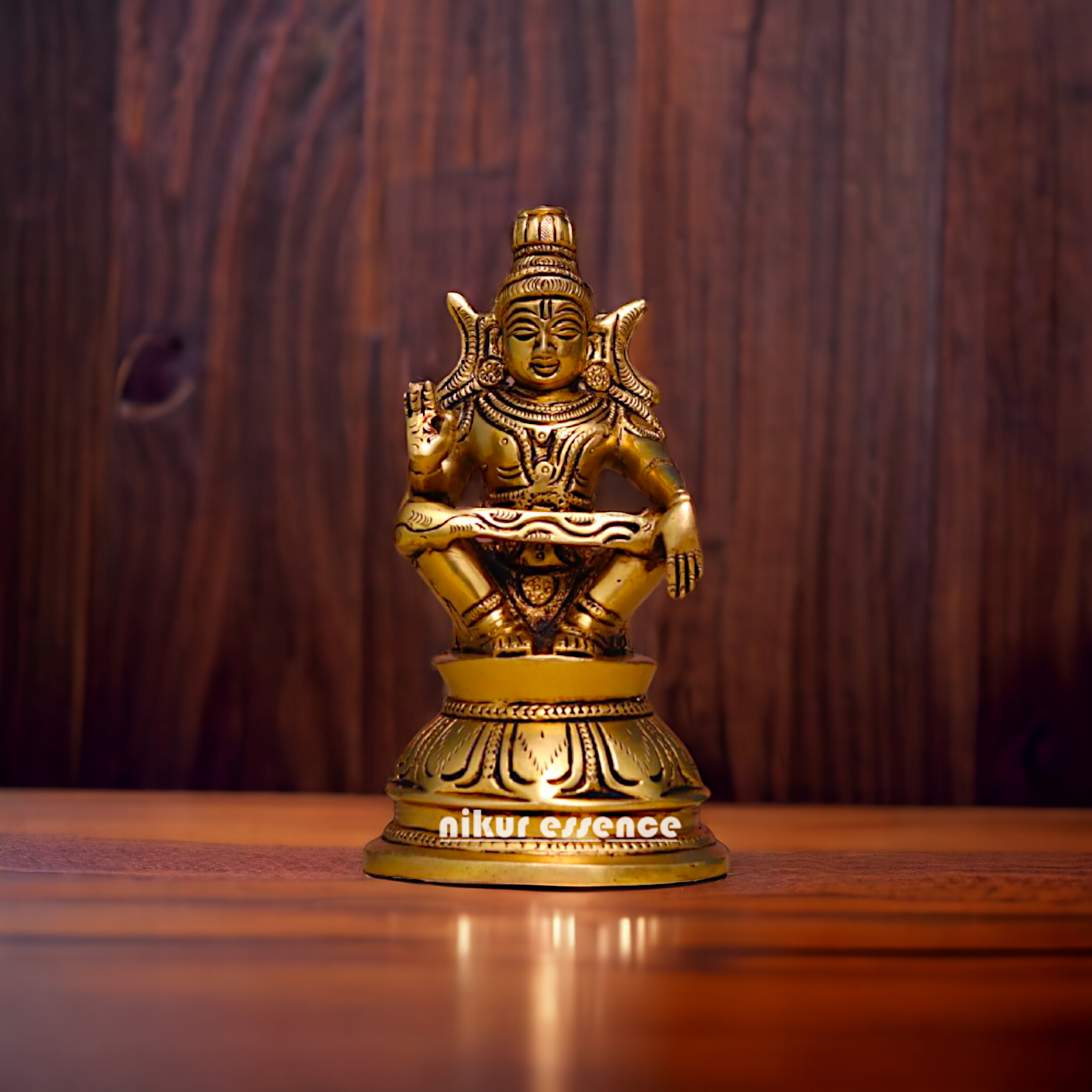 Brass Ayyappa Swamy Kartikeya brass idol - 6.1 Inches Nikuressence