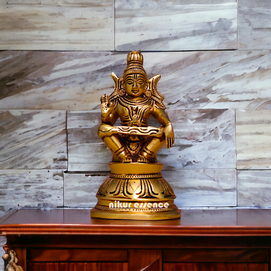 Brass Ayyappa Swamy Kartikeya brass idol - 6.1 Inches Nikuressence