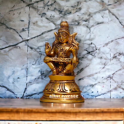 Brass Ayyappa Swamy Kartikeya brass idol - 6.1 Inches Nikuressence