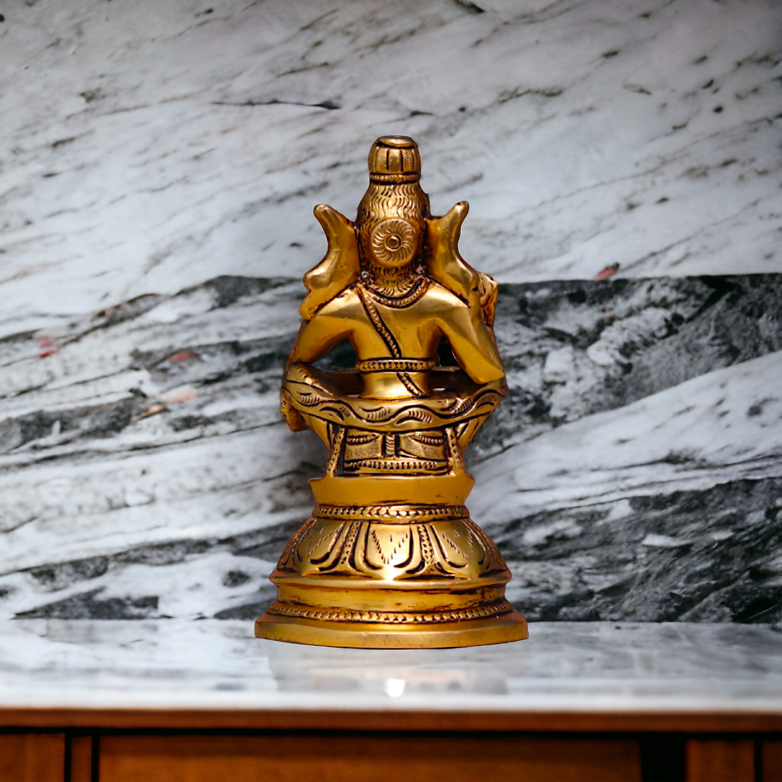 Brass Ayyappa Swamy Kartikeya brass idol - 6.1 Inches Nikuressence