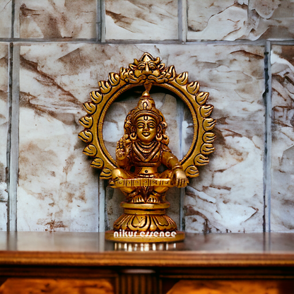 Lord Ayyappa Swamy Kartikeya brass idol - 5.3 Inches Nikuressence