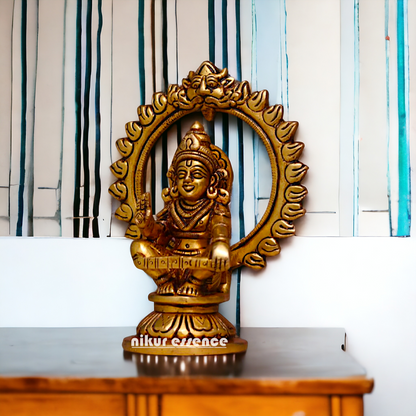 Lord Ayyappa Swamy Kartikeya brass idol - 5.3 Inches Nikuressence