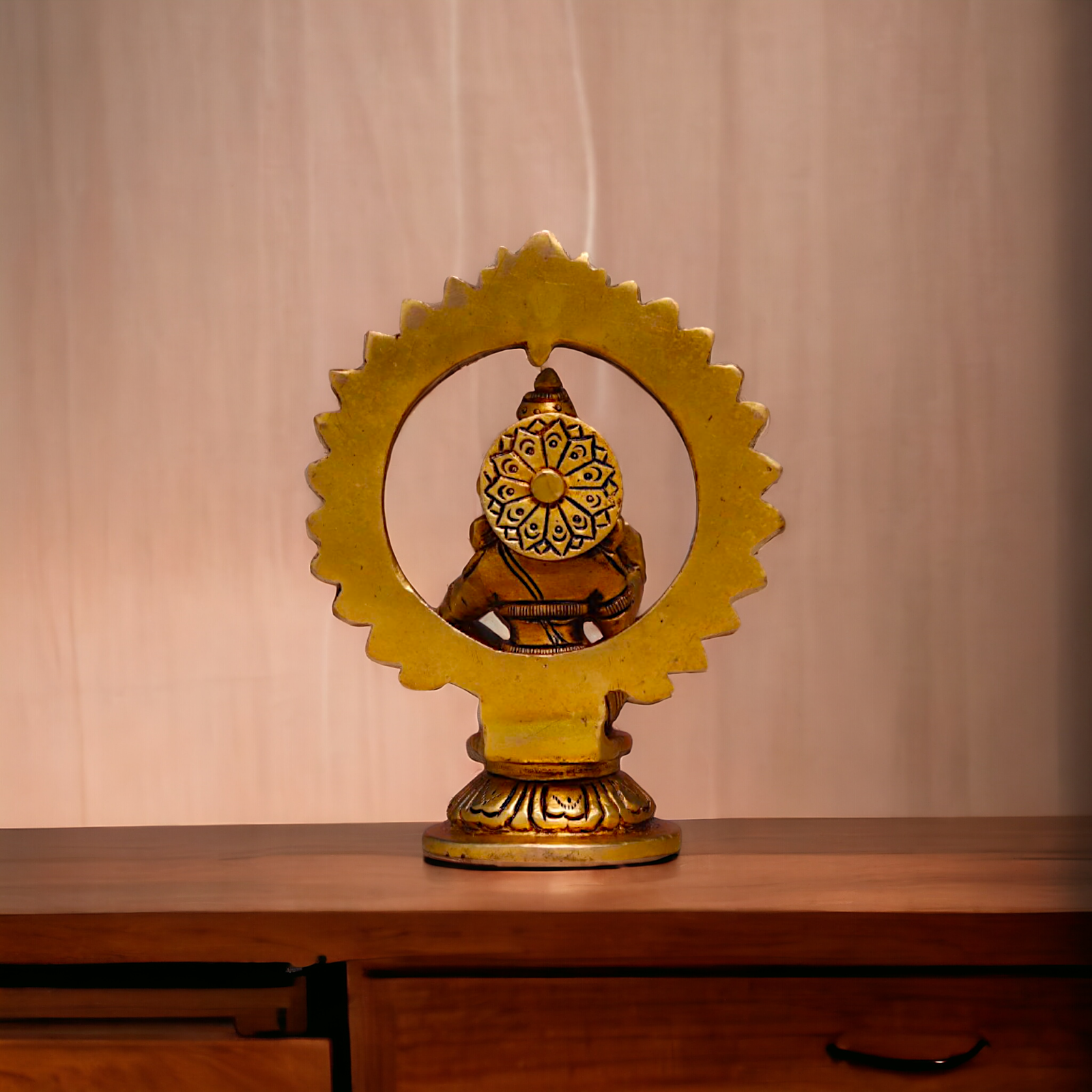 Lord Ayyappa Swamy Kartikeya brass idol - 5.3 Inches Nikuressence