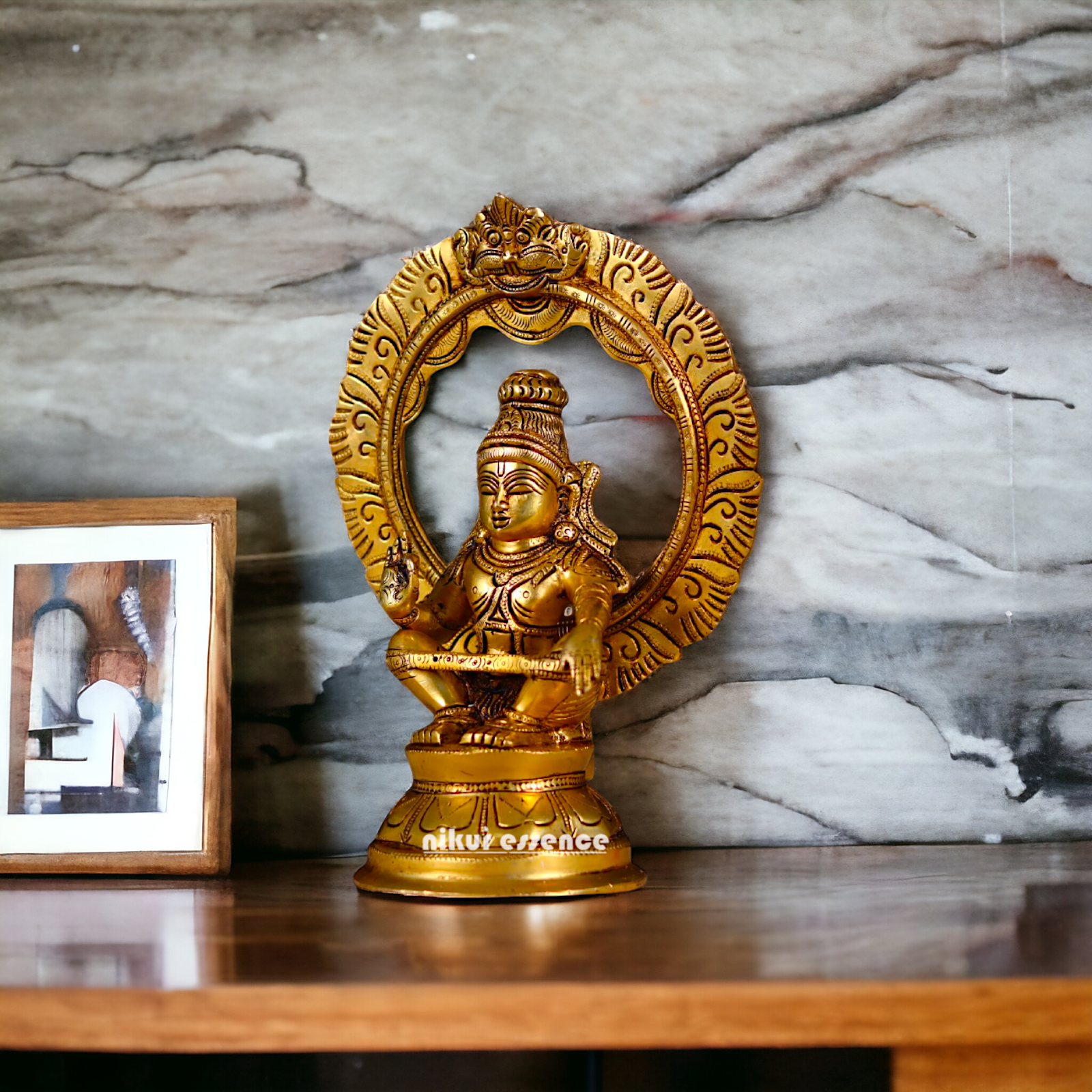 Lord Ayyappa Ayyappan Murugan Solid Brass Idol - 10 Inches Nikuressence