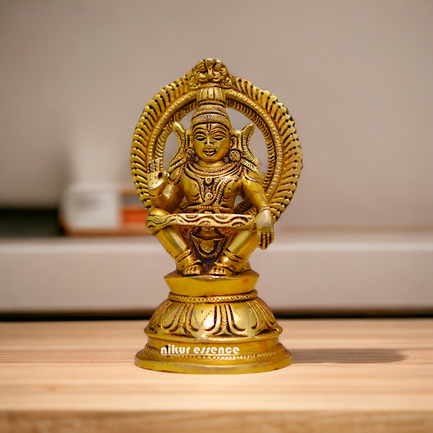 Pure Brass Ayyappa Murugan statue - 7 Inches Nikuressence